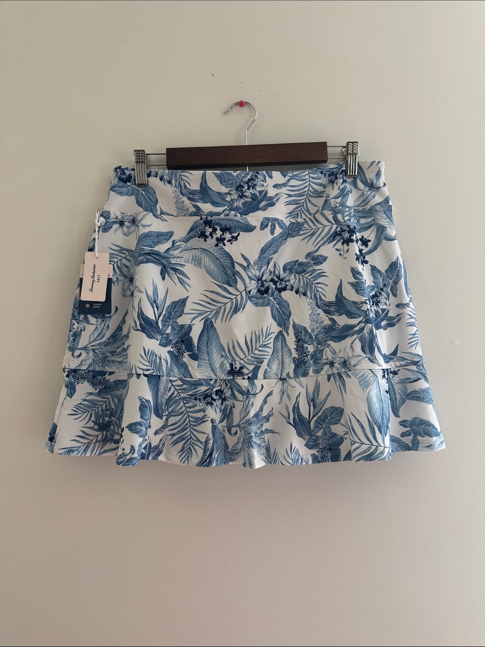 Tommy Bahama White Skort with Blue Botanical Print